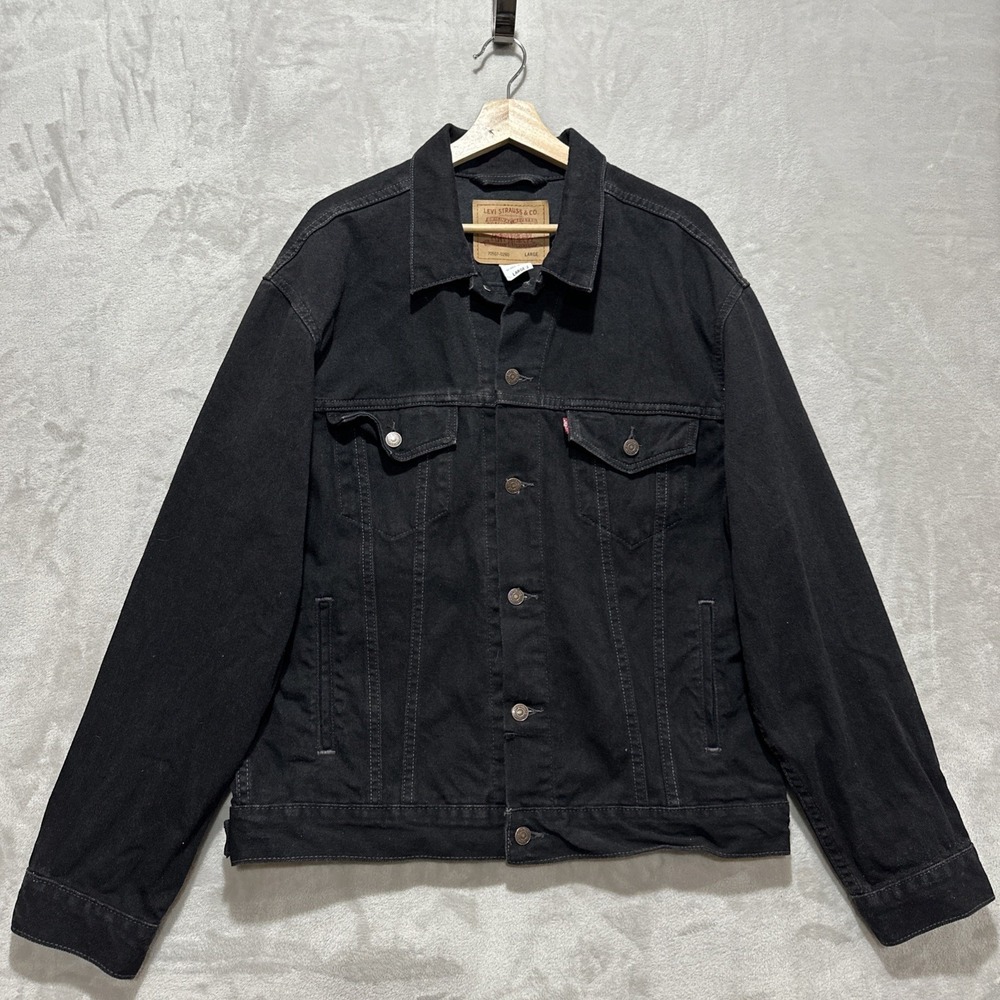 Vintage Levi's Relaxed Type 3‎ Trucker Denim Jacket Men's L Black 70507-0260